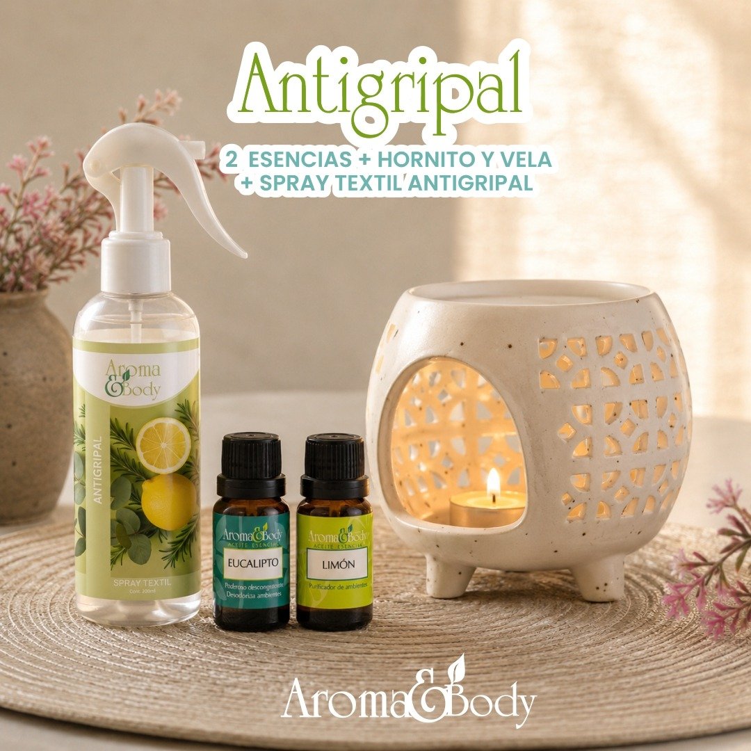 Kit Antigripal Spray Textil + Hornito y 2 Esencias